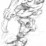 Cap & Hulk pencil