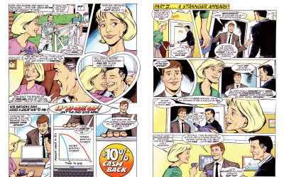 Everest comic pages. For a brochure or pamphlet to advertise the brand.